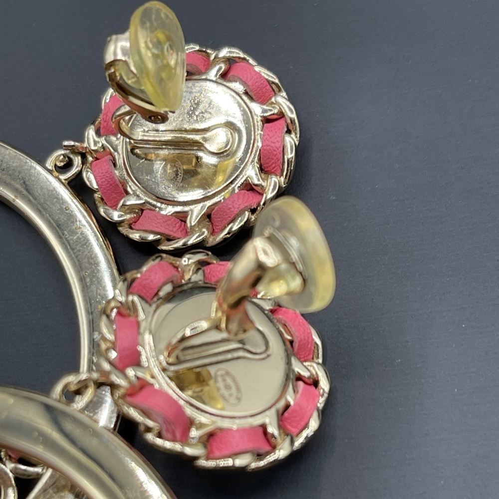 Chanel Baguette Crystal Dangle Drop Hoop Earrings - Picture 13 of 16